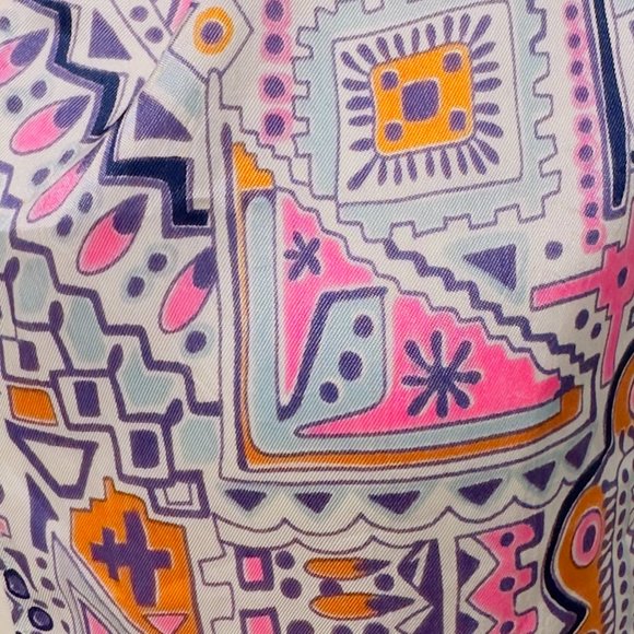 Silky Rectangle Scarf or Belt Silky Lightweight Vivid MultiColor Pattern 70"x8" - Picture 5 of 6